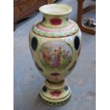 LARGE VIENNA STYLE POTTERY VASE (AT FAULT),