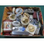 BOX OF VARIOUS VINTAGE LIGHTERS, ETC.