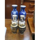 PAIR OF PRUNUS PATTERN JAPANESE VASES,