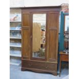 SINGLE DOOR MAHOGANY MIRRORED WARDROBE