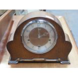 OAK CASED SMITHS MANTLE CLOCK AND COPPER JUBILEE BELL