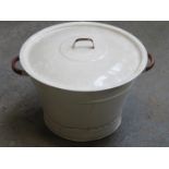 ENAMELLED WASH BASIN WITH COVER AND STRAINER,