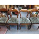 SET OF FOUR MAHOGANY BALLOON BACK CHAIRS