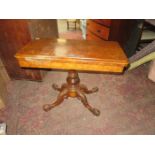 ANTIQUE WALNUT FOLD OVER GAMES TABLE