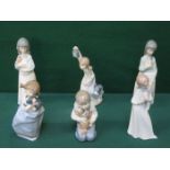 SIX VARIOUS GLAZED CERAMIC NAO FIGURES