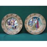 PAIR OF BESWICK RELIEF DECORATED WALL PLATES,