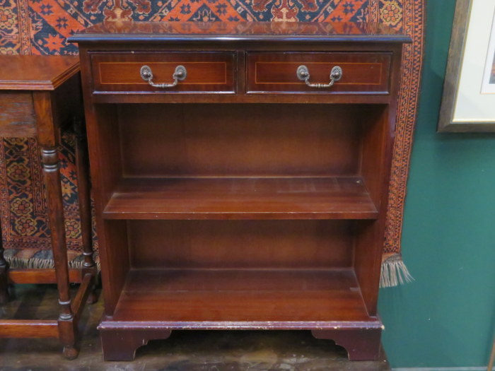 REPRODUCTION TWO DRAWER HALL TABLE WITH SHELF BELOW