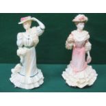 TWO COALPORT GOLDEN AGE FIGURES- GEORGINA AND BEATRICE AT THE GARDEN PARTY