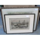 PENCIL SIGNED DRYPOINT BY HENRY G WALKER- THE POOL ON LONDON,