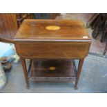 INLAID DROP LEAF TEA TROLLEY