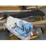 PARCEL OF FISHING ACCESSORIES INCLUDING REELS, RODS,