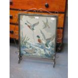 EMBROIDERED METAL FRAMED FIRE SCREEN