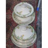 PARCEL OF CROWNFORD ART DECO FLORAL DINNERWARE,