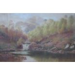 J LOCKHART BARKER, GILT FRAMED WATERCOLOUR- HEART OF THE TROSSACHS,