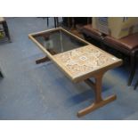 TILE TOPPED AND GLASS COFFEE TABLE