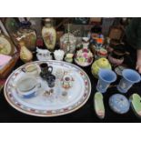 PARCEL OF VARIOUS SUNDRY CERAMICS INCLUDING WEDGEWOOD JASPERWARE, ORIENTAL AND OTHER VASES ETC...