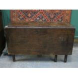 ANTIQUE MAHOGANY DROP LEAF RECTANGULAR TOPPED DINING TABLE