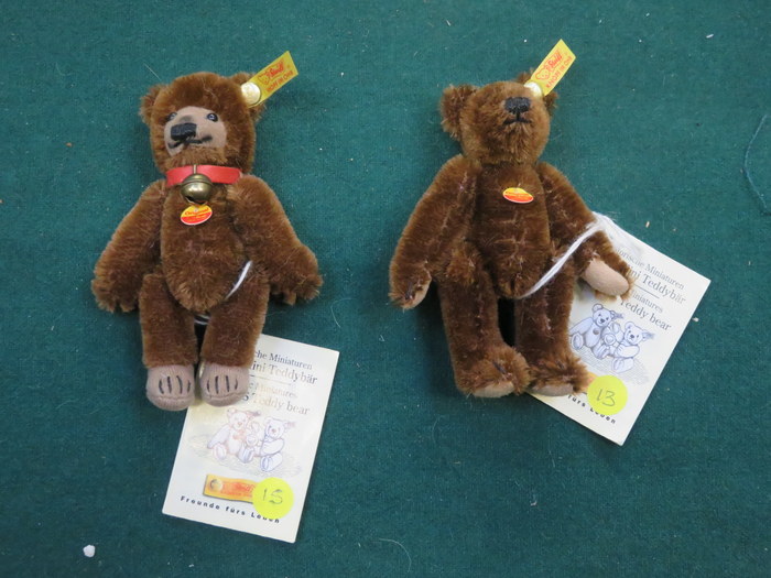 STEIFF MINI BROWN BEAR AND MINI DARK BROWN BEAR