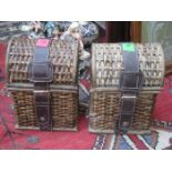 TWO DOME TOPPED WICKER STORAGE BASKETS