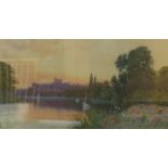 C L SAUNDERS, GILT FRAMED WATERCOLOUR- THE THAMES AT WINDSOR,