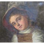 GILT FRAMED OIL ON BOARD PORTRAIT OF A YOUNG GIRL,