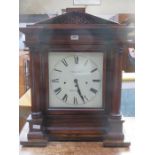 GOOD QUALITY ROSEWOOD CASED BOARDROOM CLOCK WITH TRIPLE FUSEE MOVEMENT, STRIKING ON EIGHT BELLS,