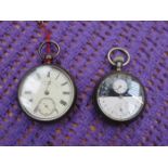 HALLMARKED SILVER POCKET WATCH AND ONE OTHER POCKET WATCH