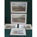 SET OF FIVE HUNTING PRINTS