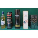 FIVE VARIOUS UNOPENED BOTTLES OF WHISKY INCLUDING BRUICHLADDICH ISLAY, THE SNOW GROUSE,