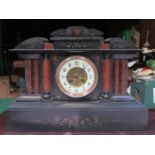 VICTORIAN FRENCH BLACK SLATE MANTEL CLOCK