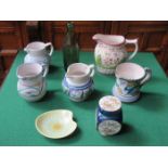 SUNDRY LOT INCLUDING CARLTONWARE JAR WITH COVER, ROYAL LANCASTRIAN RECEIVER, TWO HONITON JUGS,
