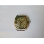 LADIES YELLOW METAL ROTARY WRISTWATCH (NO STRAP)