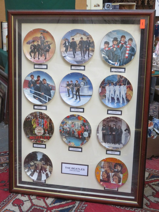 FRAMED SET OF ELEVEN 'THE BEATLES COLLECTION' LIMITED EDITION PLATES RELATING TO VARIOUS ALBUMS,