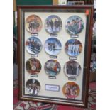 FRAMED SET OF ELEVEN 'THE BEATLES COLLECTION' LIMITED EDITION PLATES RELATING TO VARIOUS ALBUMS,