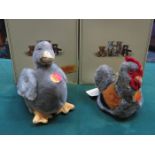 BOXED STEIFF HEN AND GREY DUCK
