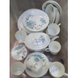 PARCEL OF WEDGWOOD PEONY FLORAL DECORATED TEA SET,