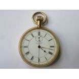 18ct GOLD POCKET WATCH WITH ENAMELLED DIAL BY EDWARD F ASHLEY,