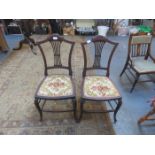 PAIR OF MAHOGANY PIERCEWORK BEDROOM CHAIRS