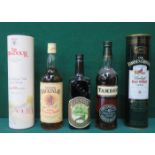 FIVE VARIOUS UNOPENED BOTTLES OF WHISKY INCLUDING TEARS, TAMDHU, THE ORIGINAL MACKINLAY,