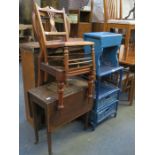TWO CHAIRS, DROP LEAF TABLE,