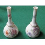 PAIR OF ROYAL WORCESTER HANDPAINTED AND GILDED FLORAL DECORATED CERAMIC VASES, No1528,