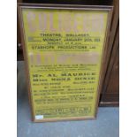 1920s COLOSSEUM THEATRE POSTER ADVERTISING STANHOPE PRODUCTION- LILTS AND LAUGHS