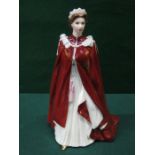 ROYAL WORCESTER GLAZED CERAMIC FIGURE- IN CELEBRATION OF THE QUEEN'S 80th BIRTHDAY 2016