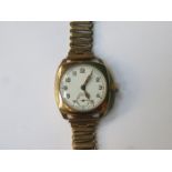 9ct GOLD ART DECO STYLE LONGINES WRISTWATCH