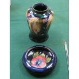 MOORCROFT GLAZED CERAMIC VASE AND SHALLOW BOWL