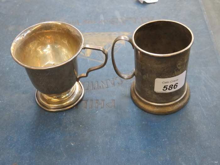 TWO SMALL HALLMARKED SILVER CUPS