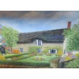 FRAMED PAINTING OF A COTTAGE IN BIDSTON,