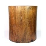 A large Chinese hardwood brush pot, H. 29.5cm, Dia. 25cm.