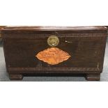 A Chinese carved camphor wood chest, 103 x 53 x 53cm.