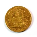 A Victorian half sovereign, dated 1898.